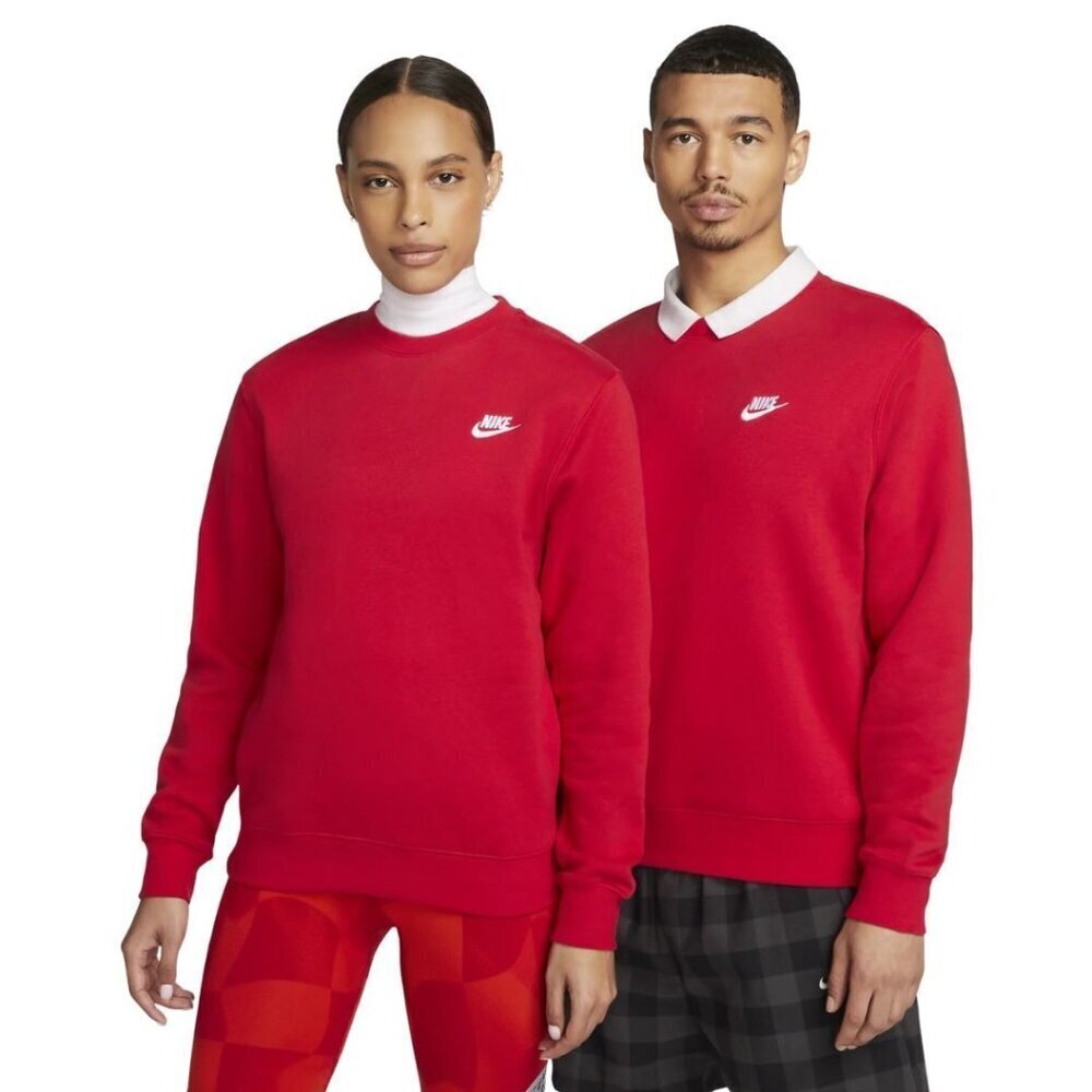Nike Mens Sportswear Club Fleece Crew Sweatshirt Red Size Small Pullover